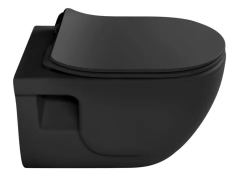 BRILLA RIMLESS, fali WC,35,5x53cm, matt fekete