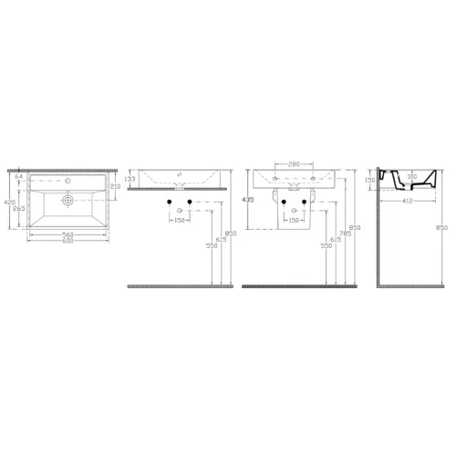 Sapho Sistema kerámia mosdó 60x42cm