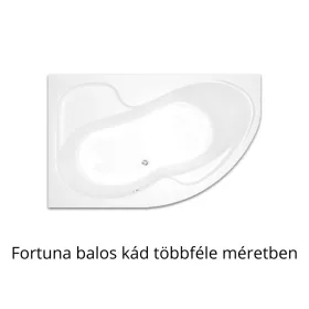   H2O Fortuna aszimmetrikus fürdőkád, balos - többféle méretben