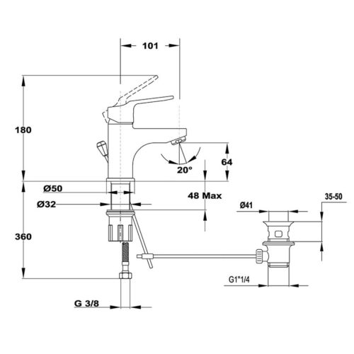 Mofém Mambo-5 mosdó csaptelep leeresztős (150007700)
