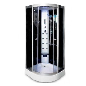   Aqualife BRILL 8081 Zuhanykabin 90x90x215 cm /Trópusi tetővel/ fekete hátfallal