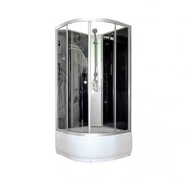   Aqualife Opal 509 Zuhanykabin 90x90x205 cm /Tető nélkül / fekete hátfallal