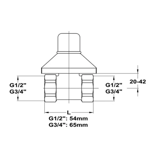 Mofém csempeszelep - 3/4" piros (164-0017-00)