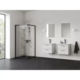 Blix II NBLRV2 80x80 zuhanykabin fekete+transparent