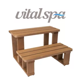 VitalSpa Thermowood lépcső medencékhez, világos barna