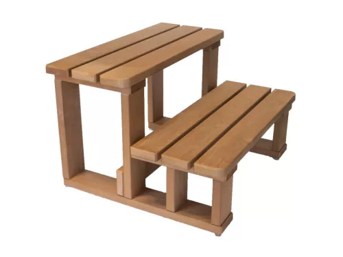 VitalSpa Thermowood lépcső medencékhez, világos barna