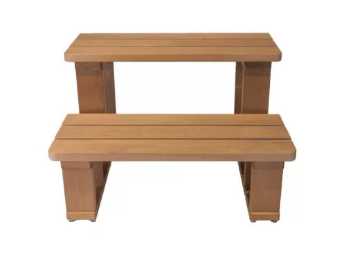 VitalSpa Thermowood lépcső medencékhez, világos barna