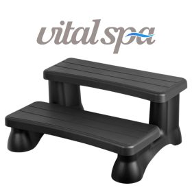 VitalSpa UV álló lépcső, műanyag, fekete, 2 lépcsőfok