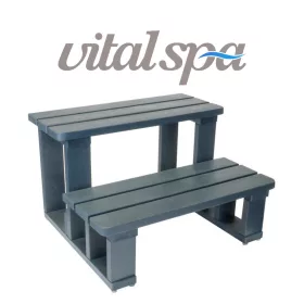 VitalSpa Thermowood lépcső medencékhez, antracit