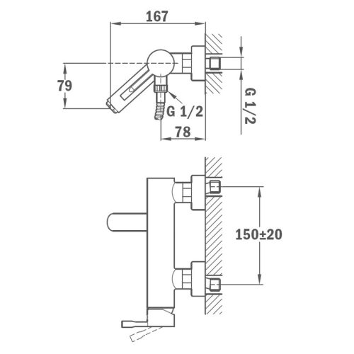 Mofém Alaior XL kádtöltő csaptelep zuhanyszettel (22.122.02.00)