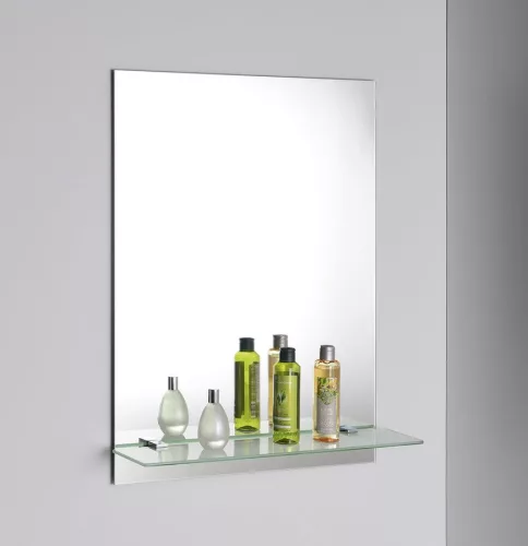   AQUALINE Tükör furattal, üvegpolccal,60x80cm