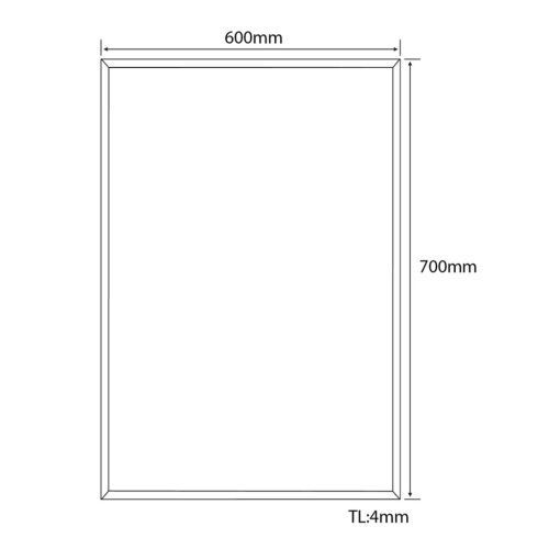 Sapho AQUALINE csiszolt tükör akasztó nélkül, 60x70cm (22471)