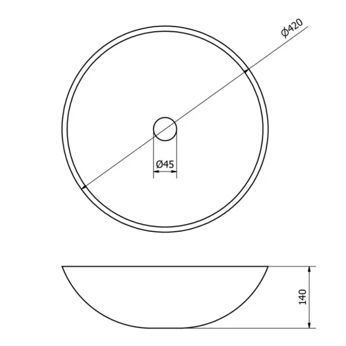 Sapho Blok Carrara fehér kő mosdó 42x14cm