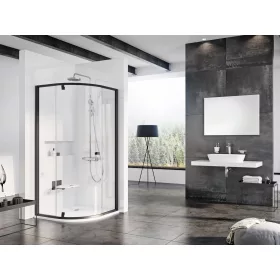 Pivot PSKK3 100x100 zuhanykabin fekete+transparent