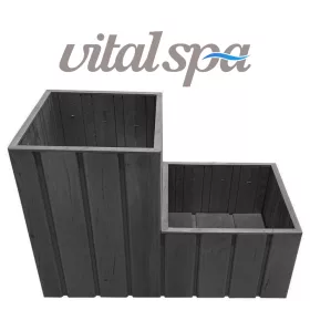 VitalSpa Thermowood virágláda lépcsős Antracit