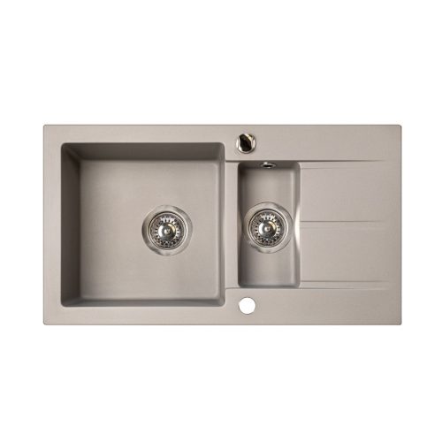 Marmorin Isao 1 medencés, szögletes mosogató gyümölcsmosóval és csepegtetővel - Taupe gray (470513026)