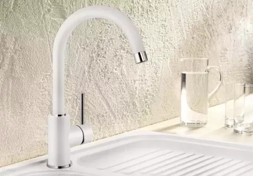 Blanco MIDA SILGRANIT-Look HD álló mosogató csaptelep, fehér