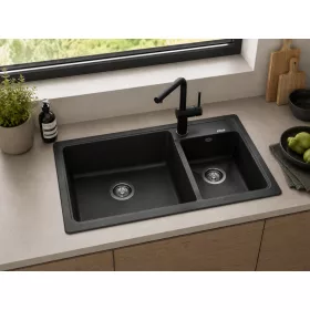 Blanco LEGRA 8 gránit mosogatótál, fekete 