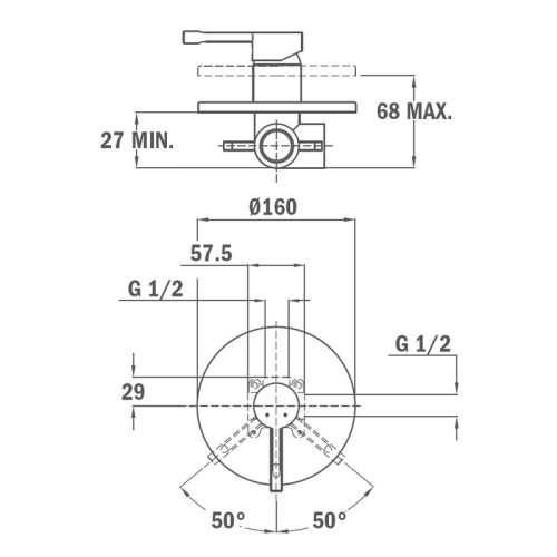 Mofém Alaior XL süllyesztett zuhanycsaptelep (55.241.02.00)