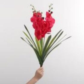 Műnövény Orchidea csokor vörös 70 cm