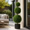 Műnövény három gömbös buxus cserepes 130x40 cm