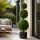 Műnövény három gömbös buxus cserepes 130x40 cm
