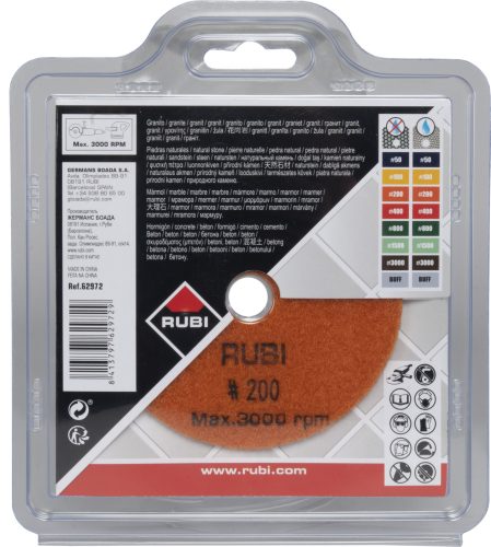 Rubi száraz gyémánt csiszolókorong 100 mm GR-200 (62972)