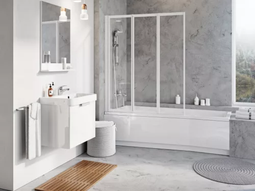 VS3 115 kádparaván fehér+transparent