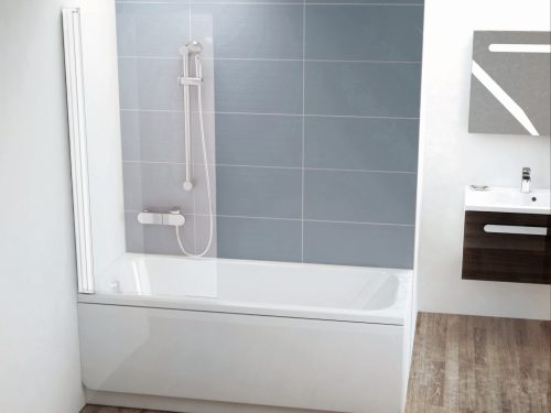 CVS1-80 balos kádparaván fehér + transparent