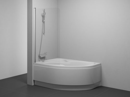 Rosa CVSK1 160/170 bal kádparaván krómhatású+transparent