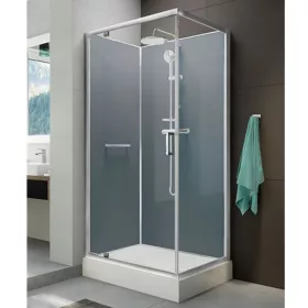   Négyoldalról zárt szögletes zuhanykabinok kpl-KCDJ/ CLIIa-80x100 /króm kerettel és ezüst hátfallal /W0 üveggel