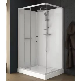  Négyoldalról zárt szögletes zuhanykabinok kpl-KCD2/ CLIIa-80x120 / fehér kerettel és fehér hátfallal /W0 üveggel