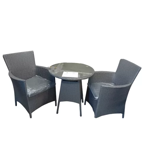 Kerti kis garnitúra 70cm asztal+ 2 fotel (BYH026W/sötét)