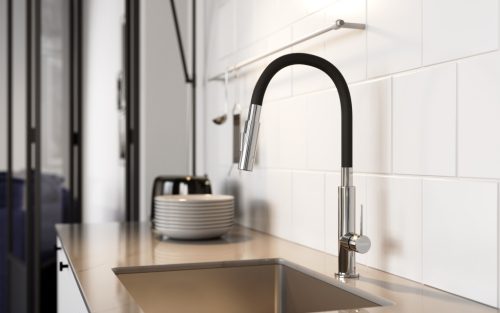 Ferro Zumba Slim konyhai mosogató csaptelep 2 funkciós fekete-króm