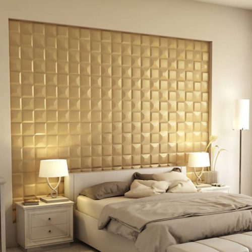 Biggore 3D falpanel 60x60cm - korona arany