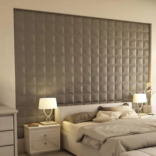 Blancas 3D falpanel 40x40cm - fénylő antracit