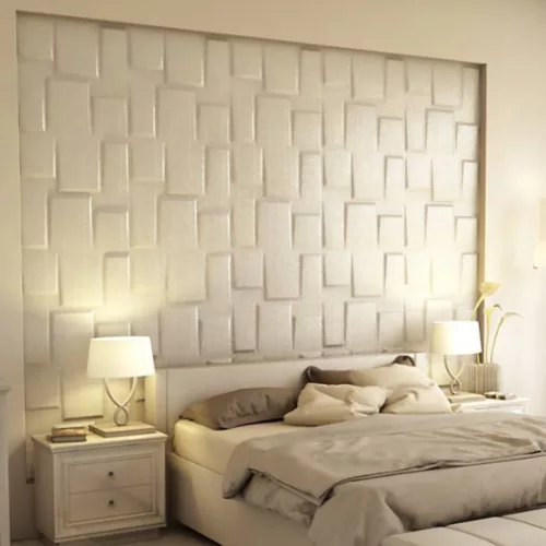 Bonete 3D falpanel 60x60 cm - hermelin fehér