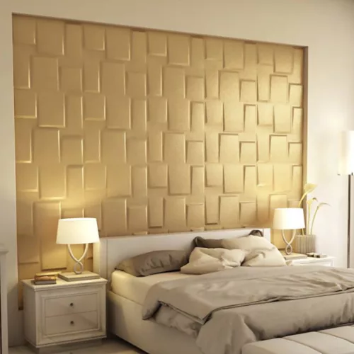 Bonete 3D falpanel 60x60 cm - korona arany