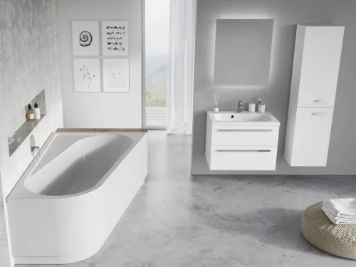 Chrome akrilkád 170x105 jobbos, fehér