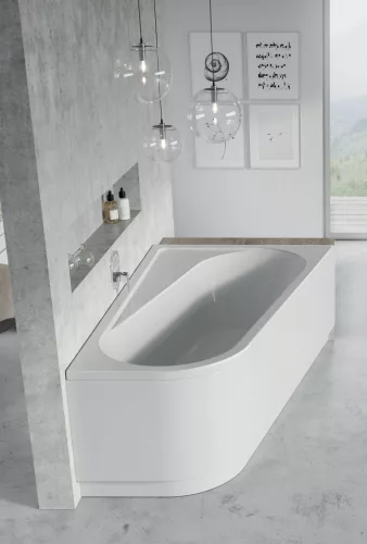 Chrome akrilkád 170x105 jobbos, fehér