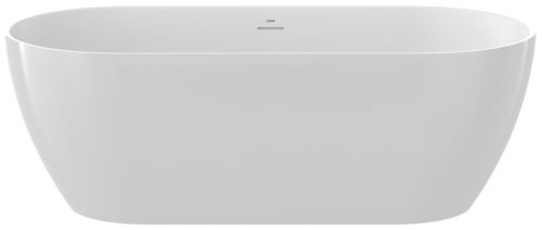 Freedom O Tec 170x77 akrilkád, fehér szabadonálló, fehér/fekete/króm lefolyó