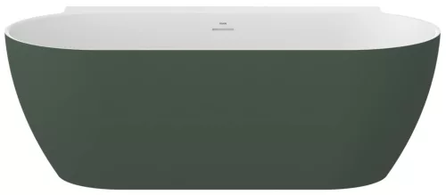 Freedom Wall II Tec 170x87, akrilkád, Grey Green/fehér, fehér/fekete/króm lefolyó