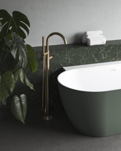 Freedom Wall II Tec 170x87, akrilkád, Grey Green/fehér, fehér/fekete/króm lefolyó