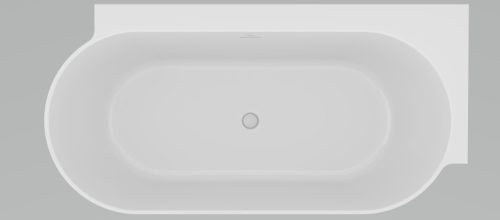 Freedom Corner II Tec 175x86 jobb, akrilkád, fehér, fehér/fekete/króm lefolyó