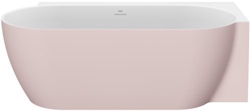 Freedom Corner II Tec 175x86 jobb, akrilkád, Alabaster Pink/fehér, fehér/fekete/króm lefolyó