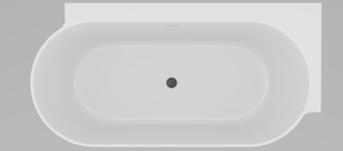 Freedom Corner II Tec 175x86 jobb, akrilkád, fekete/fehér, fekete/fehér/króm lefolyó