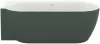 Freedom Corner II Tec 175x86 bal, akrilkád, Grey Green/fehér, fehér/fekete/króm lefolyó