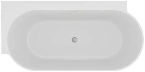 Freedom Corner II Tec 175x86 bal, akrilkád, Smoke Grey/fehér, fehér/fekete/króm lefolyó