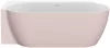 Freedom Corner II Tec 175x86 bal, akrilkád, Alabaster Pink/fehér, fehér/fekete/króm lefolyó