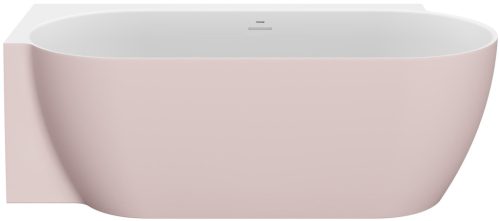 Freedom Corner II Tec 175x86 bal, akrilkád, Alabaster Pink/fehér, fehér/fekete/króm lefolyó